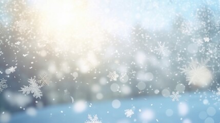 Naklejka premium Christmas winter nature snowy background Christmas tree