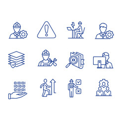 Set of Qa engineers concept vector icons