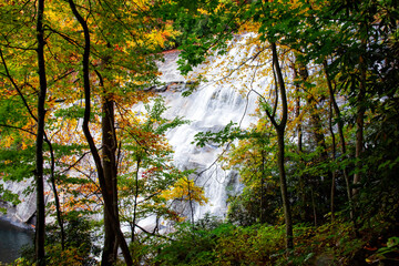 Rainbow Falls in Pisgah National Forest in Western North Carolina