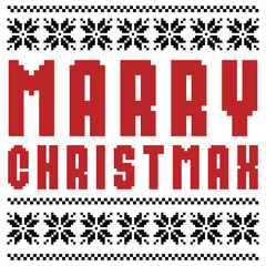 Merry Christmas Pixel Art Design