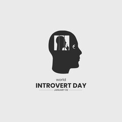 World Introvert Day. Introvert background vector illustration. 