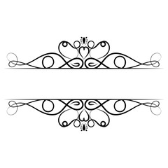 Vector vintage royal title border or text frame ornament elements, black vintage Border wedding invitation card