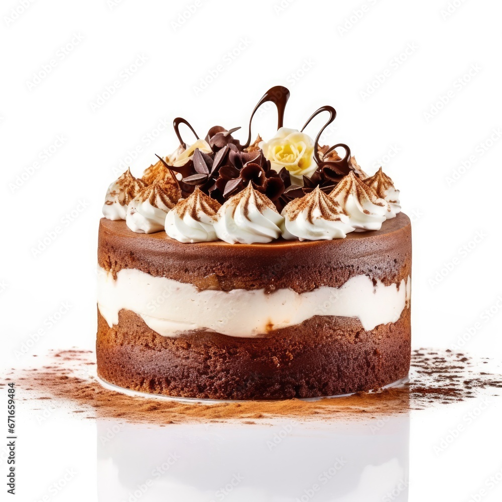 Wall mural chocolate cake w cream decoration