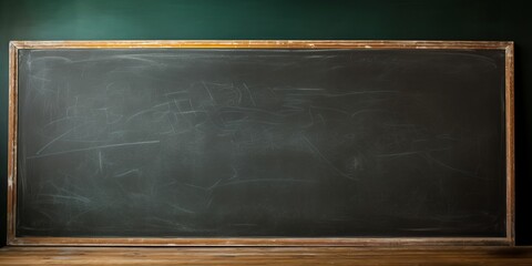 Empty classroom blackboard. Space copy chalkboard