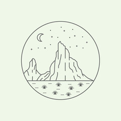 icon adventure nature hill line logo design art minimalist illustration