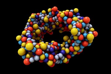 A 3D representation of tuftsin tetrapeptide molecule. Generative AI