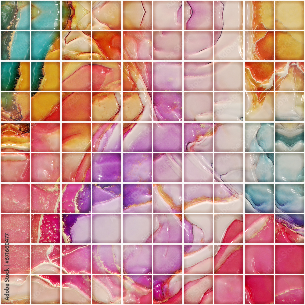 Poster a marble tile grid pattern background