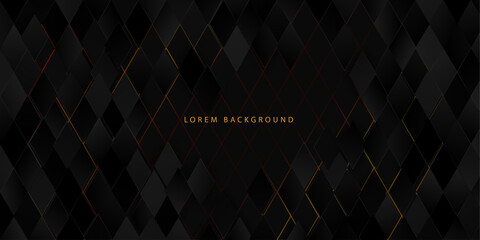 Rhombus abstract metal background with light ,luxury background on dark elegant background with lighting effect and sparkle with copy space for text. Luxury design style. Vector illustration - obrazy, fototapety, plakaty