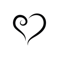 creative and simple love heart line art logo design template