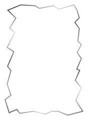 Silver metal frame isolated on white. Vector curved frame for photo and text