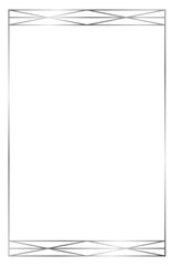 Silver metal frame isolated on white. Vector frame for text, certificate, pictures, diploma