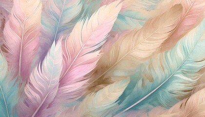 Abstract Feather Background Art Illustration - obrazy, fototapety, plakaty