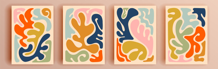 Modern abstract covers set, minimal covers design. Colorful geometric background, vector illustration.