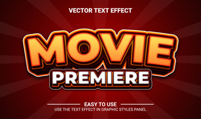 3d movie premiere editable text effect