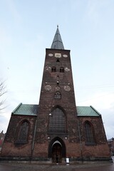 Church in Aarhus Denmark city centre on a sunny day