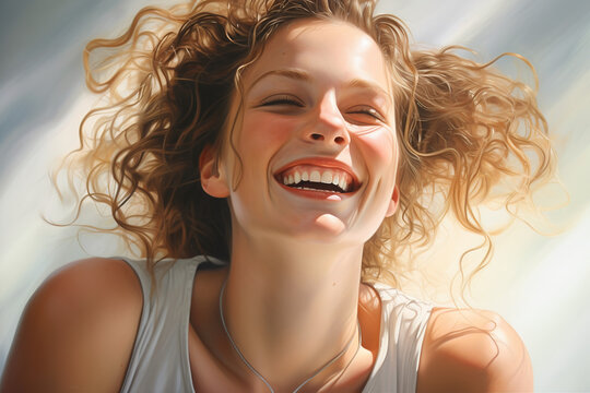 smiling  young woman in clean