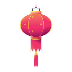 Vector Chinese Traditional Hanging Lantern Paper Illustration Isolated