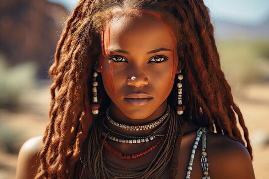 Young African Tribal Girl Portrait