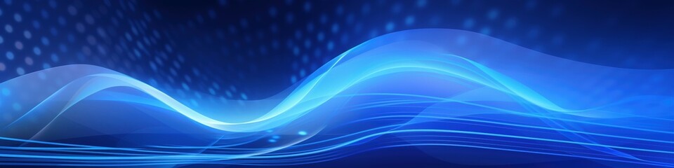 Fototapeta premium technological digital wave background blue colors internet network dots