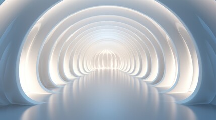 Obraz premium a tunnel of glowing arcs with thin white lines