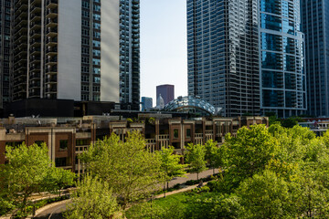 Apartment Houses and Park in Chicago, Illinois