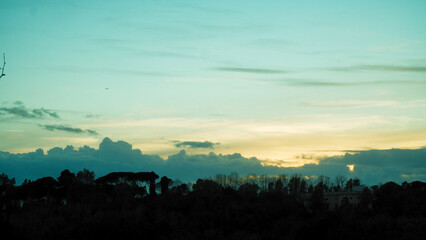 Lake Como with ferry and dramaric sky, Como, Lombardy, Italy