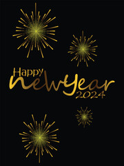 2024 Happy New Year Background Design. Greeting Card, Poster, Banner