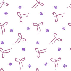 Lavender little flower and bow colorful seamless pattern for textile