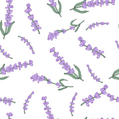 Lavender colorful flower seamless pattern for textile