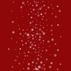 Silver Snowflake Vector Burgundy Background.