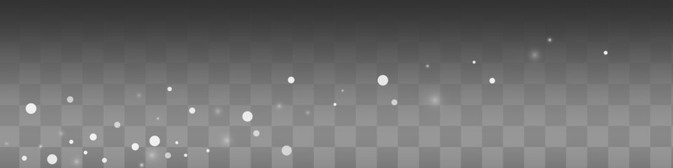 Silver Snowfall Vector Transparent Panoramic