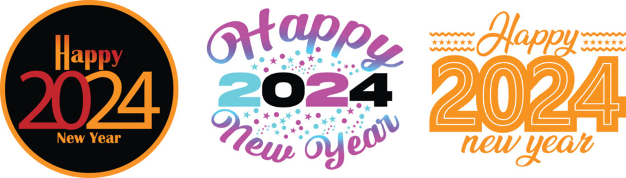  Happy new year Congratulation card. Happy New Year 2024