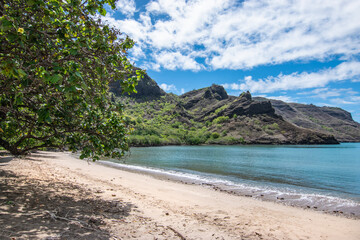 Beautiful beach on Nuku Hiva Island, French Polynesia.