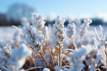  Frozen Grass & Field Background - Generative AI