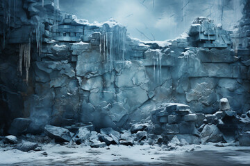  Frozen Wall Background - Generative AI