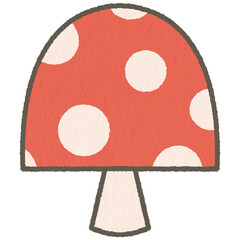 Red cute mushroom polka dot