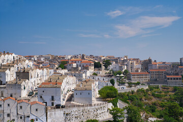 Fototapeta na wymiar View of the old town of Monte Sant Angelo, on the Gargano mountains in the Puglia region of Italy