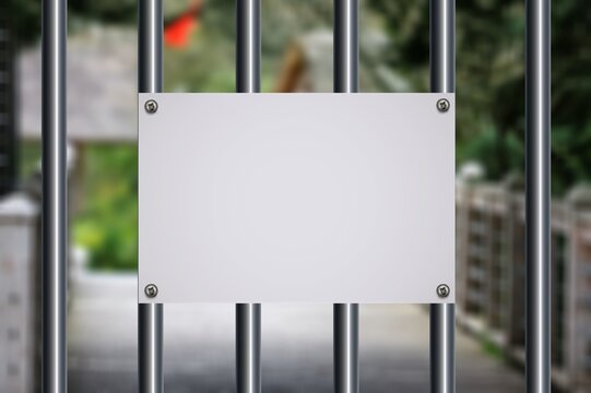 Beware of Dog alarm red Sign on Fence