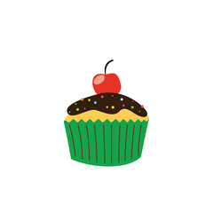 Cupcake Illustration Background Vector. Cupcake logo business design concept