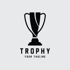 Trophy Logo Design, Award Winner Championship Trophy Vector, Success Brand