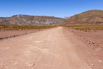 Traveling the famous Ruta40 in the scenic Argentinian highlands - fantastic views while driving through colorful and remarkably shaped mountains and watching wildlife in high altitude in South America