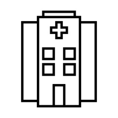 hospital building icon in line style