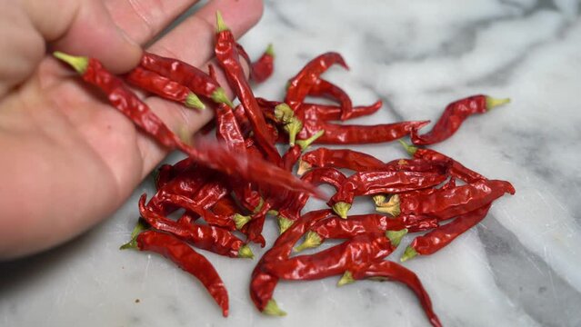 Spicy red chilli - cut and cook with chilli to make cuisine dishes spicy - Indian and meditarranean  food