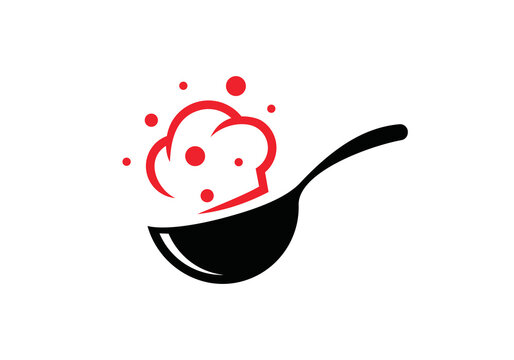 food logo design, kitchen tools, cooking, restaurant symbol vector graphic	
