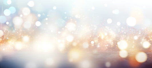 Abstract golden bokeh background, light golden blurred light. For art texture, presentation design or web design and web background. Generative ai