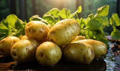potatoes in a garden