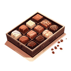 Box chocolate vector generate AI