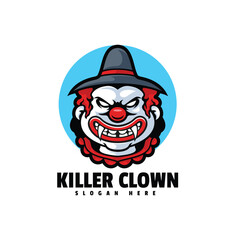 Killer clown mascot illustration logo design 