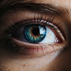 Fototapeta premium close-up on a blue eye