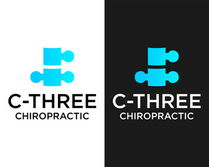 Letter C number 3 monogram chiropractic logo design. - obrazy, fototapety, plakaty
